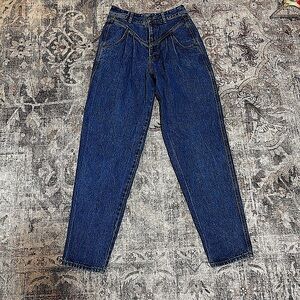 1980s Vintage Calvin Klein Jeans Womens High Waist Pleated indigo Blue Size 29